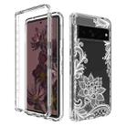 For Google Pixel 7 Pro PC+TPU Transparent Painted Phone Case(White Flower) - 1