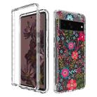 For Google Pixel 7 Pro PC+TPU Transparent Painted Phone Case(Small Floral) - 1