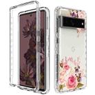 For Google Pixel 7 Pro PC+TPU Transparent Painted Phone Case(Pink Rose) - 1