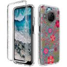 For Nokia X100 PC+TPU Transparent Painted Phone Case(Small Floral) - 1