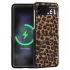 For Samsung Galaxy Z Flip4 Leather Texture MagSafe Magnetic Phone Case( Brown Leopard) - 1