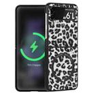 For Samsung Galaxy Z Flip4 Leather Texture MagSafe Magnetic Phone Case(Black Leopard) - 1