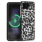 For Samsung Galaxy Z Flip3 5G Leather Texture MagSafe Magnetic Phone Case(Black Leopard) - 1