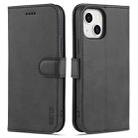 For iPhone 14 Plus AZNS Skin Feel Calf Texture Horizontal Flip Leather Case (Black) - 1