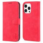 For iPhone 14 Pro AZNS Skin Feel Calf Texture Horizontal Flip Leather Case(Red) - 1