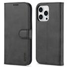 For iPhone 14 Pro AZNS Skin Feel Calf Texture Horizontal Flip Leather Case(Black) - 1