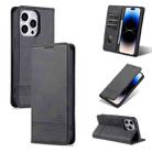 For iPhone 14 Pro AZNS Magnetic Calf Texture Flip Leather Phone Case(Black) - 1