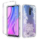 For Xiaomi Redmi 9 PC+TPU Transparent Painted Phone Case(White Flower) - 1