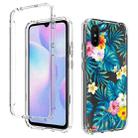 For Xiaomi Redmi 9A PC+TPU Transparent Painted Phone Case(Banana Leaf) - 1