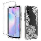 For Xiaomi Redmi 9A PC+TPU Transparent Painted Phone Case(White Flower) - 1