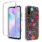 For Xiaomi Redmi 9A PC+TPU Transparent Painted Phone Case(Small Floral) - 1