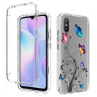 For Xiaomi Redmi 9A PC+TPU Transparent Painted Phone Case(Tree Butterflies) - 1