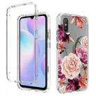 For Xiaomi Redmi 9A PC+TPU Transparent Painted Phone Case(Purple Floral) - 1