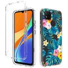 For Xiaomi Redmi 9C PC+TPU Transparent Painted Phone Case(Banana Leaf) - 1