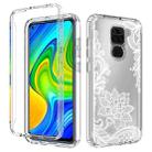 For Xiaomi Redmi Note 9 PC+TPU Transparent Painted Phone Case(White Flower) - 1