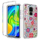 For Xiaomi Redmi Note 9 PC+TPU Transparent Painted Phone Case(Small Floral) - 1