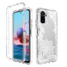 For Xiaomi Redmi Note 10 PC+TPU Transparent Painted Phone Case(White Flower) - 1