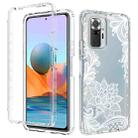 For Xiaomi Redmi Note 10 Pro PC+TPU Transparent Painted Phone Case(White Flower) - 1