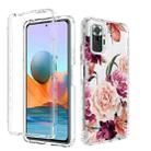 For Xiaomi Redmi Note 10 Pro PC+TPU Transparent Painted Phone Case(Purple Floral) - 1