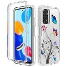 For Xiaomi Redmi Note 11 PC+TPU Transparent Painted Phone Case(Tree Butterflies) - 1