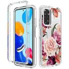 For Xiaomi Redmi Note 11 PC+TPU Transparent Painted Phone Case(Purple Floral) - 1