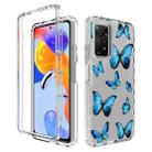 For Xiaomi Redmi Note 11 Pro PC+TPU Transparent Painted Phone Case(Blue Butterflies) - 1