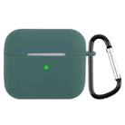 Wireless Earphone Silicone Protective Case with Carabiner For AirPods 3(Dark Green) - 1