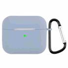 Wireless Earphone Silicone Protective Case with Carabiner For AirPods 3(Lavender Grey) - 1