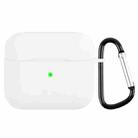 Wireless Earphone Silicone Protective Case with Carabiner For AirPods 3(White) - 1