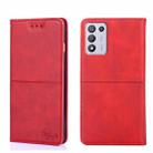 For OPPO K9s/Realme Q3s Cow Texture Magnetic Horizontal Flip Leather Phone Case(Red) - 1