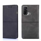 For OPPO Reno5 A Cow Texture Magnetic Horizontal Flip Leather Phone Case(Black) - 1