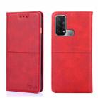 For OPPO Reno5 A Cow Texture Magnetic Horizontal Flip Leather Phone Case(Red) - 1