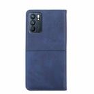 For OPPO Reno6 5G Cow Texture Magnetic Horizontal Flip Leather Phone Case(Blue) - 3