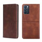 For OPPO Reno6 5G Cow Texture Magnetic Horizontal Flip Leather Phone Case(Dark Brown) - 1