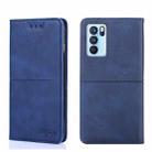 For OPPO Reno6 Pro Cow Texture Magnetic Horizontal Flip Leather Phone Case(Blue) - 1