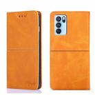 For OPPO Reno6 Pro Cow Texture Magnetic Horizontal Flip Leather Phone Case(Light Brown) - 1