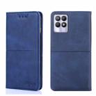 For OPPO Realme 8i Cow Texture Magnetic Horizontal Flip Leather Phone Case(Blue) - 1