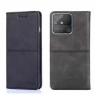 For OPPO Realme Narzo 50A Cow Texture Magnetic Horizontal Flip Leather Phone Case(Black) - 1