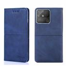For OPPO Realme Narzo 50A Cow Texture Magnetic Horizontal Flip Leather Phone Case(Blue) - 1