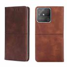 For OPPO Realme Narzo 50A Cow Texture Magnetic Horizontal Flip Leather Phone Case(Dark Brown) - 1