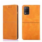For OPPO Realme V13 5G Cow Texture Magnetic Horizontal Flip Leather Phone Case(Light Brown) - 1