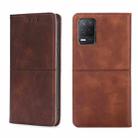 For OPPO Realme V13 5G Cow Texture Magnetic Horizontal Flip Leather Phone Case(Dark Brown) - 1