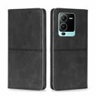 For vivo S15 Pro 5G Cow Texture Magnetic Horizontal Flip Leather Phone Case(Black) - 1