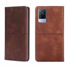 For vivo V21 4G/V21 5G Cow Texture Magnetic Horizontal Flip Leather Phone Case(Dark Brown) - 1