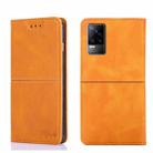 For vivo V21e 4G/Y73 2021 Cow Texture Magnetic Horizontal Flip Leather Phone Case(Light Brown) - 1