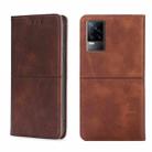 For vivo V21e 4G/Y73 2021 Cow Texture Magnetic Horizontal Flip Leather Phone Case(Dark Brown) - 1