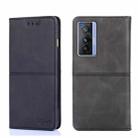 For vivo X70 Cow Texture Magnetic Horizontal Flip Leather Phone Case(Black) - 1