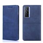 For vivo X70 Cow Texture Magnetic Horizontal Flip Leather Phone Case(Blue) - 1