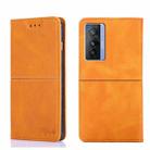 For vivo X70 Cow Texture Magnetic Horizontal Flip Leather Phone Case(Light Brown) - 1