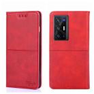 For vivo X70 Pro+ Cow Texture Magnetic Horizontal Flip Leather Phone Case(Red) - 1